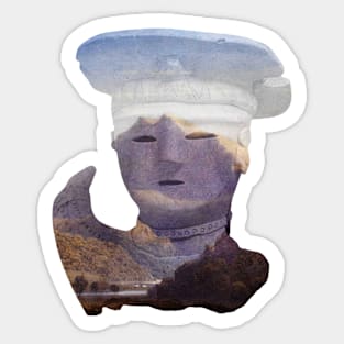 Facing a mountain Sticker